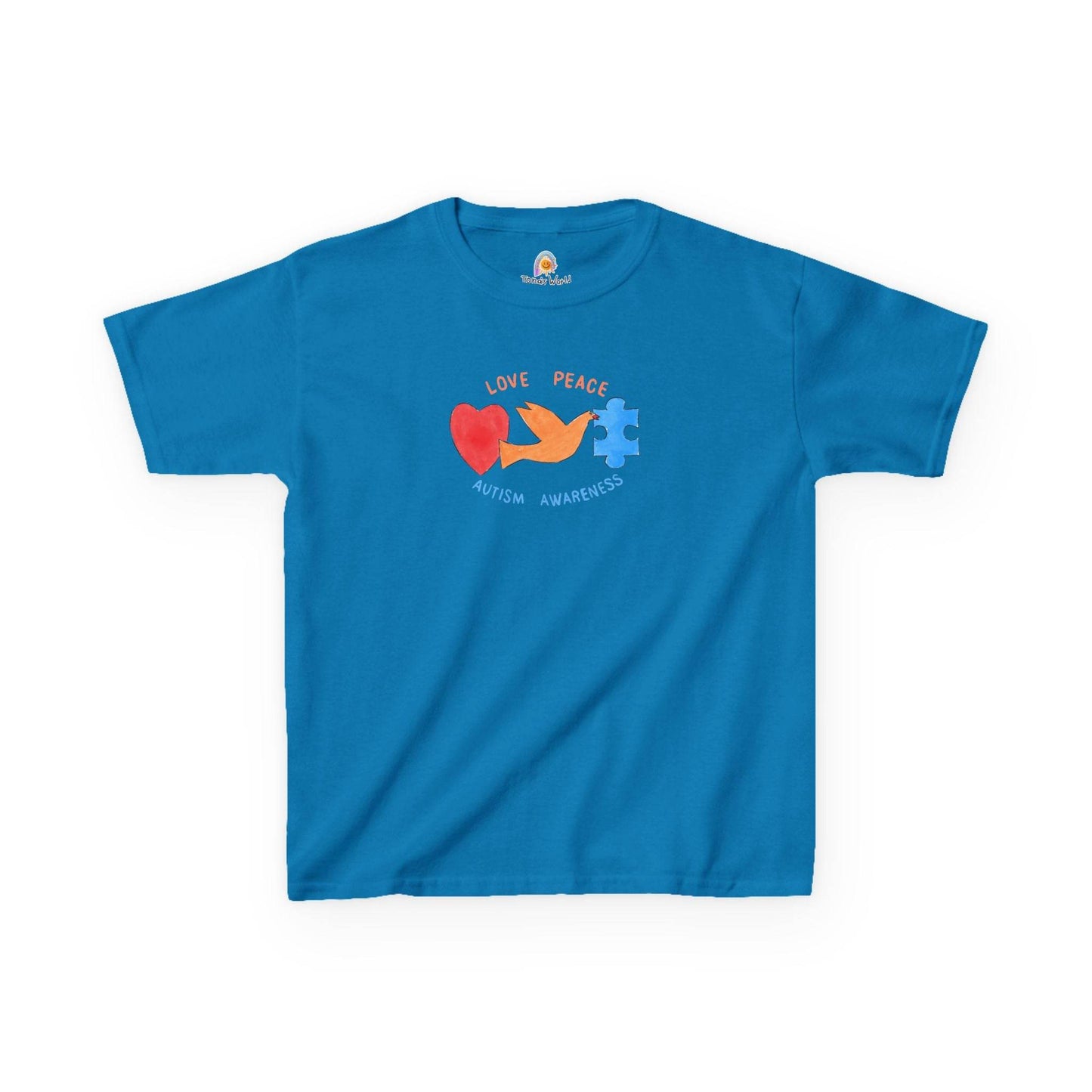 LOVE, PEACE, AUTISM AWARENESS - KID'S SHIRT - Iona's World