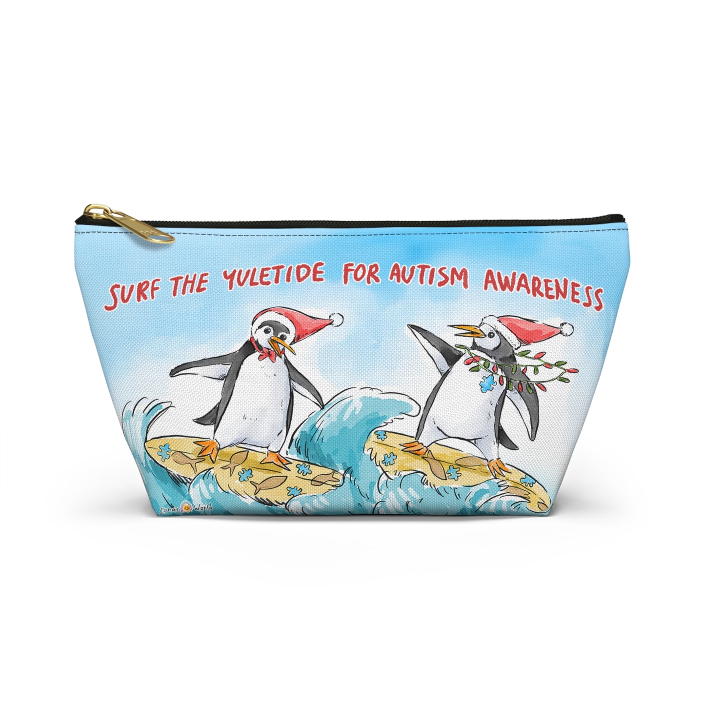 SURF THE YULETIDE FOR AUTISM AWARENESS - ACCESSORY POUCH