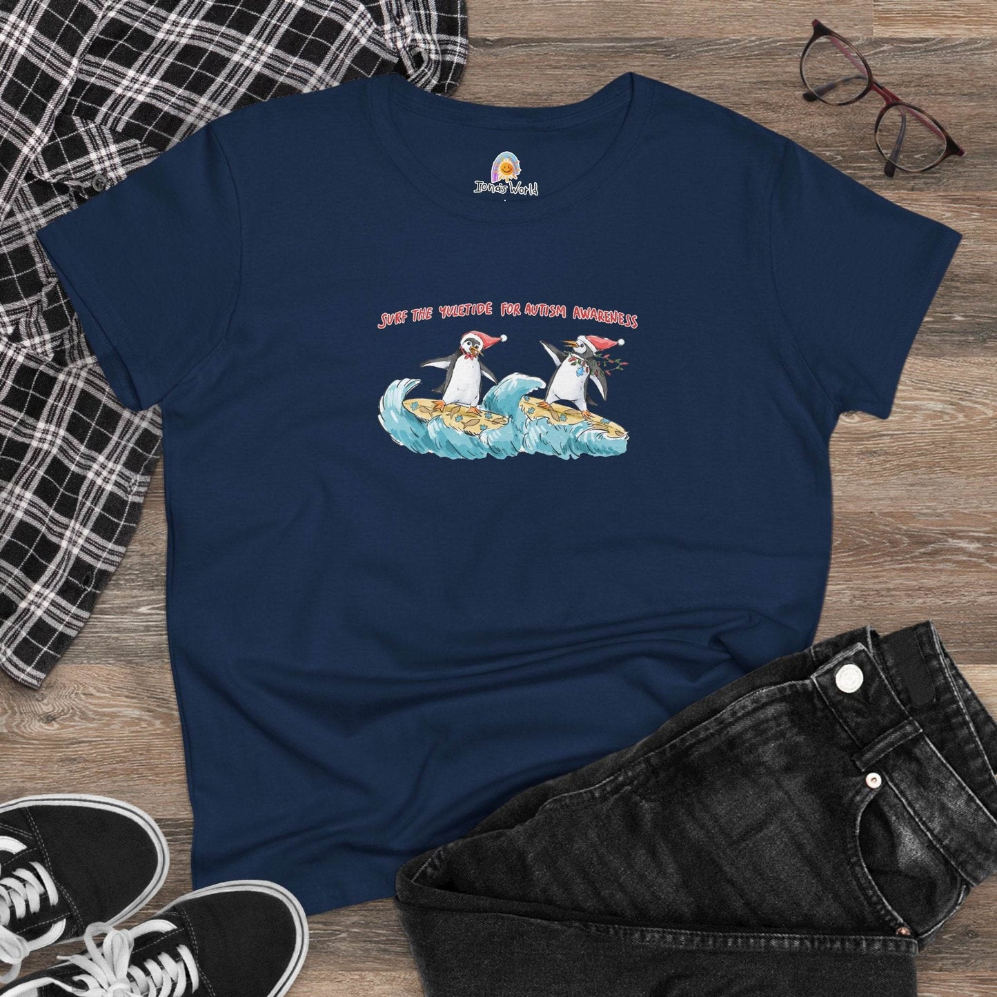 SURF THE YULETIDE FOR AUTISM AWARENESS - WOMEN'S SHIRT - Iona's World