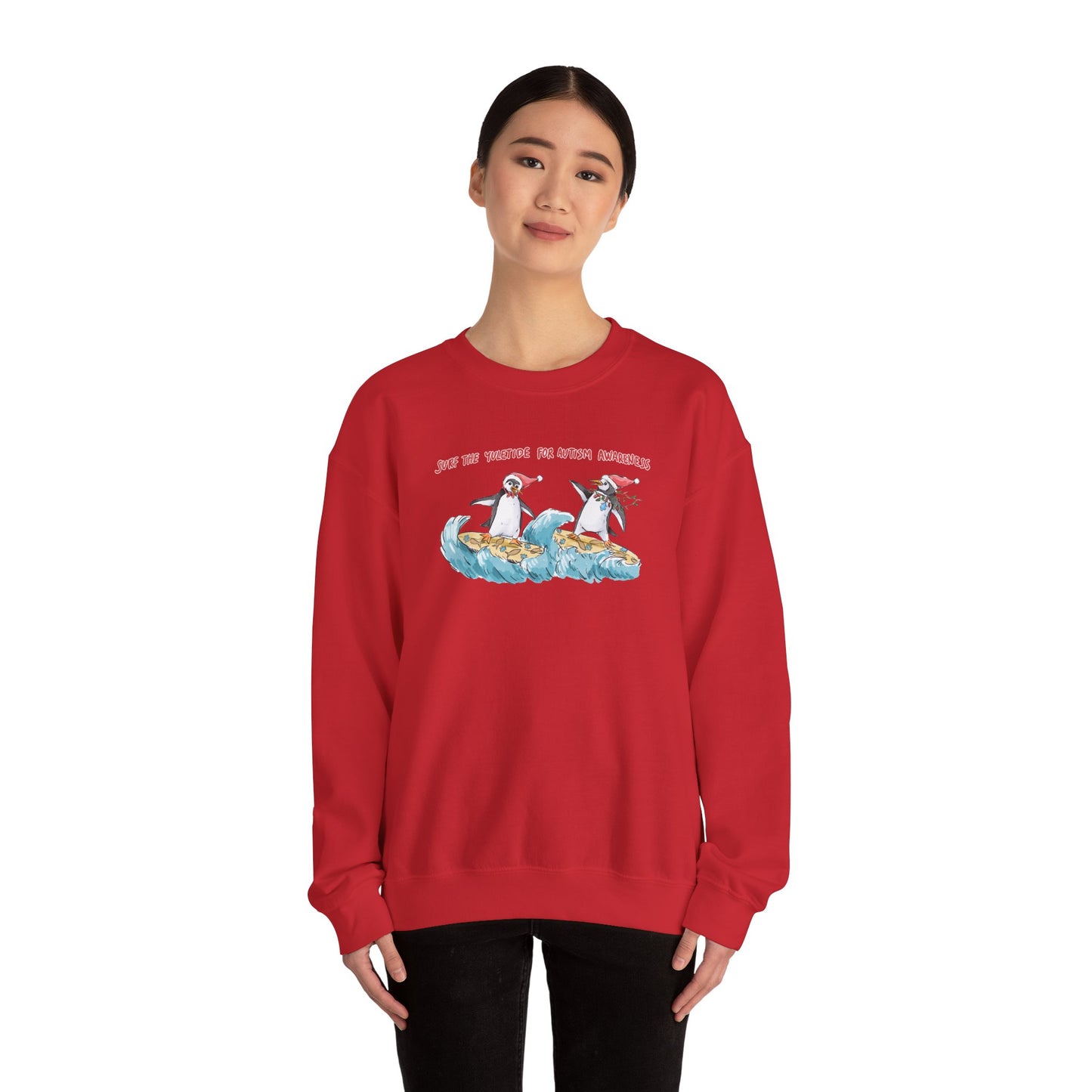 SURF THE YULETIDE FOR AUTISM AWARENESS - HOLIDAY SWEATSHIRT