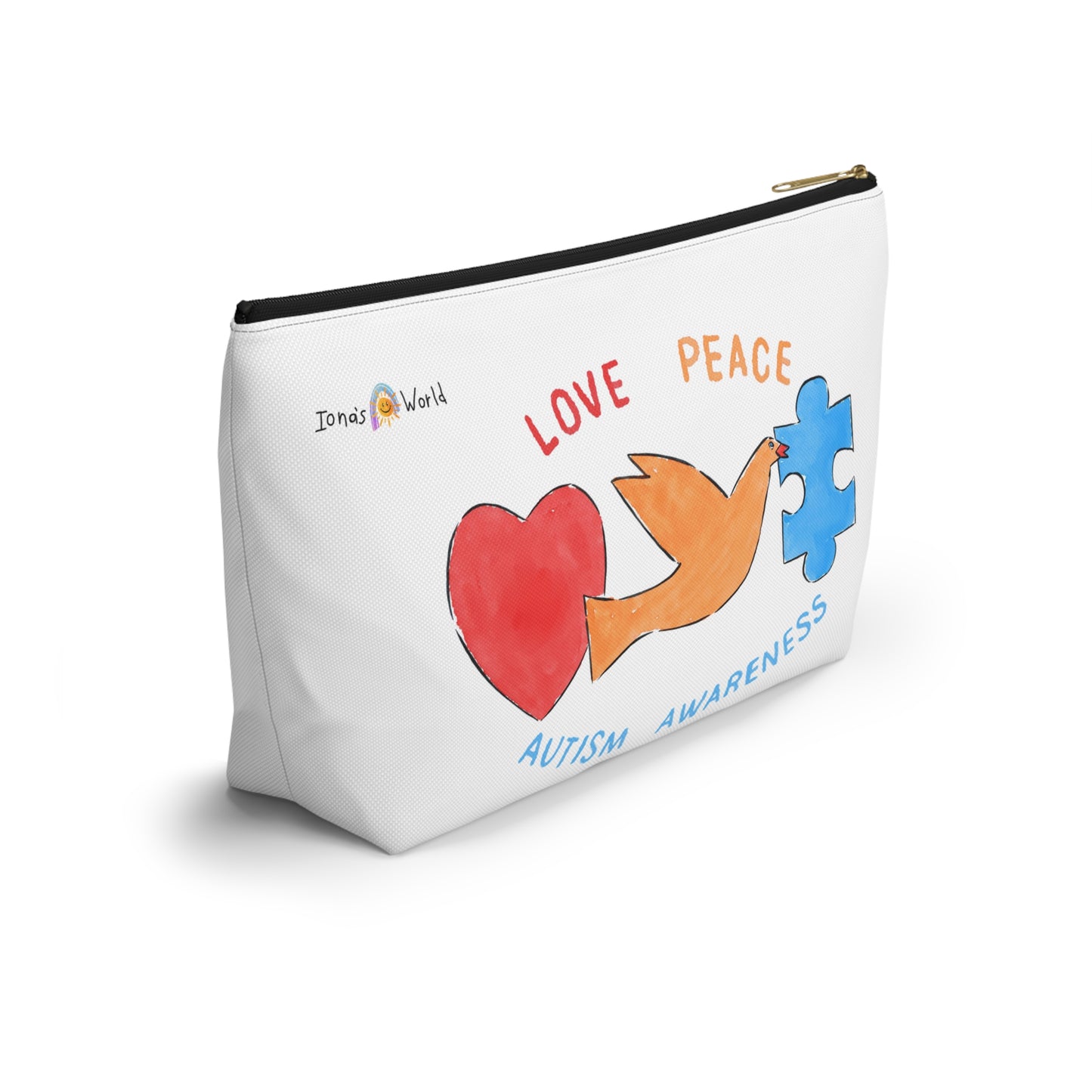 LOVE, PEACE, AUTISM AWARENESS - ACCESSORY POUCH