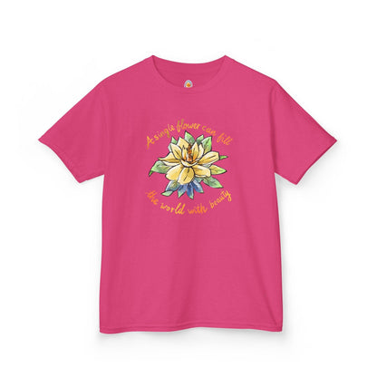 A SINGLE FLOWER CAN FILL THE WORLD WITH BEAUTY - KID'S SHIRT - Iona's World