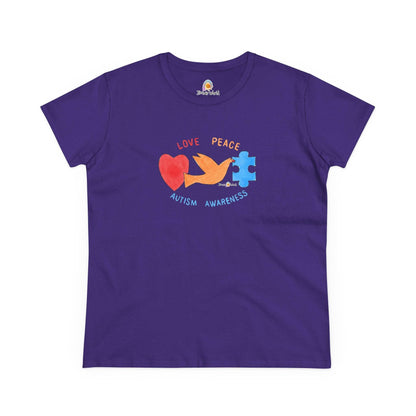 LOVE, PEACE, AUTISM AWARENESS - WOMEN'S SHIRT - Iona's World