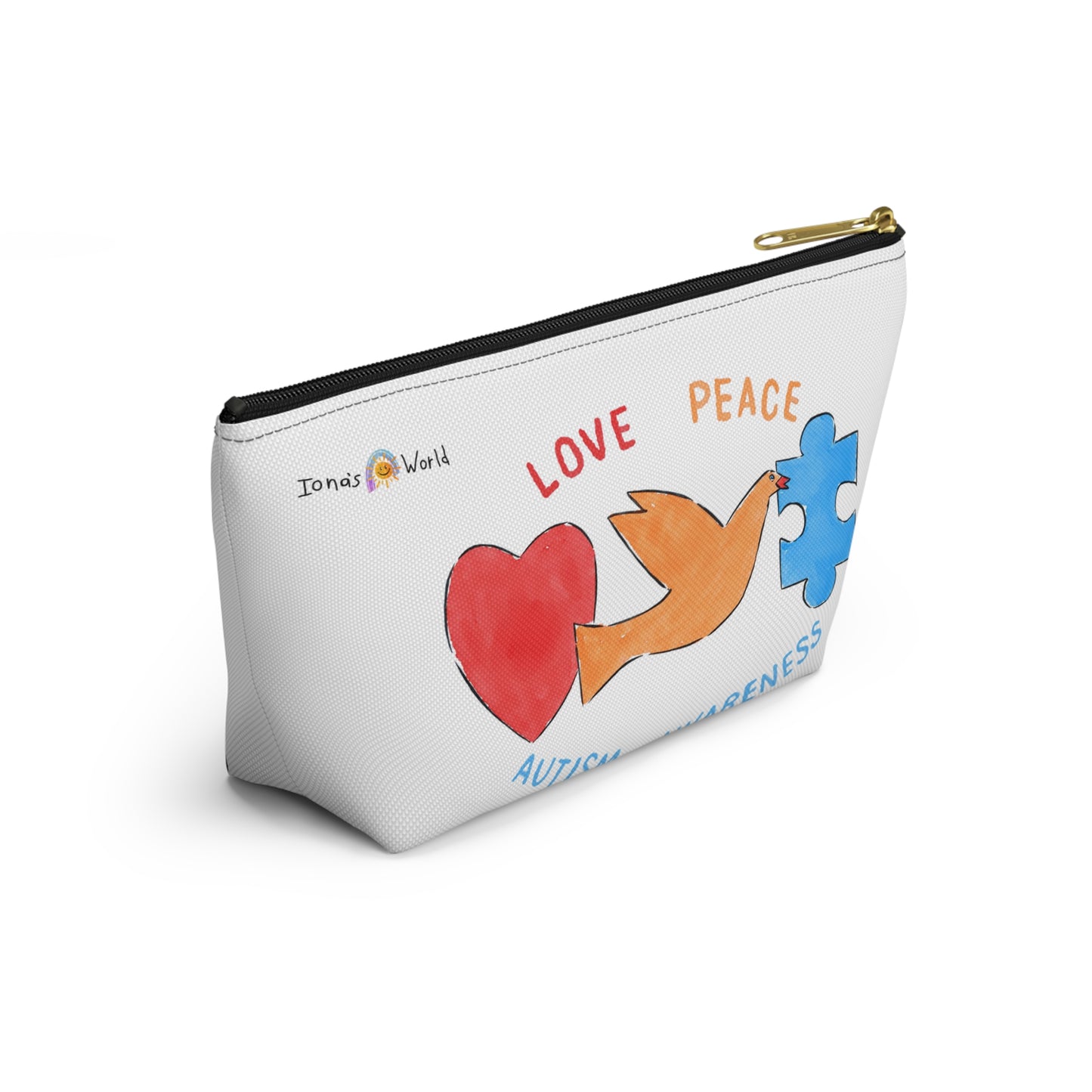 LOVE, PEACE, AUTISM AWARENESS - ACCESSORY POUCH