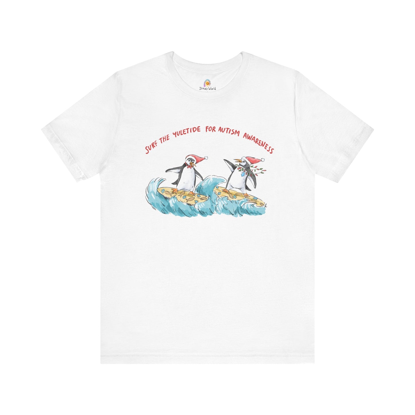 SURF THE YULETIDE FOR AUTISM AWARENESS - HOLIDAY UNISEX TEE