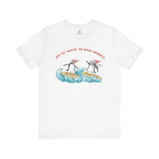 SURF THE YULETIDE FOR AUTISM AWARENESS - HOLIDAY UNISEX TEE