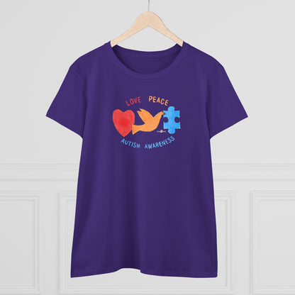 LOVE, PEACE, AUTISM AWARENESS - WOMEN'S SHIRT
