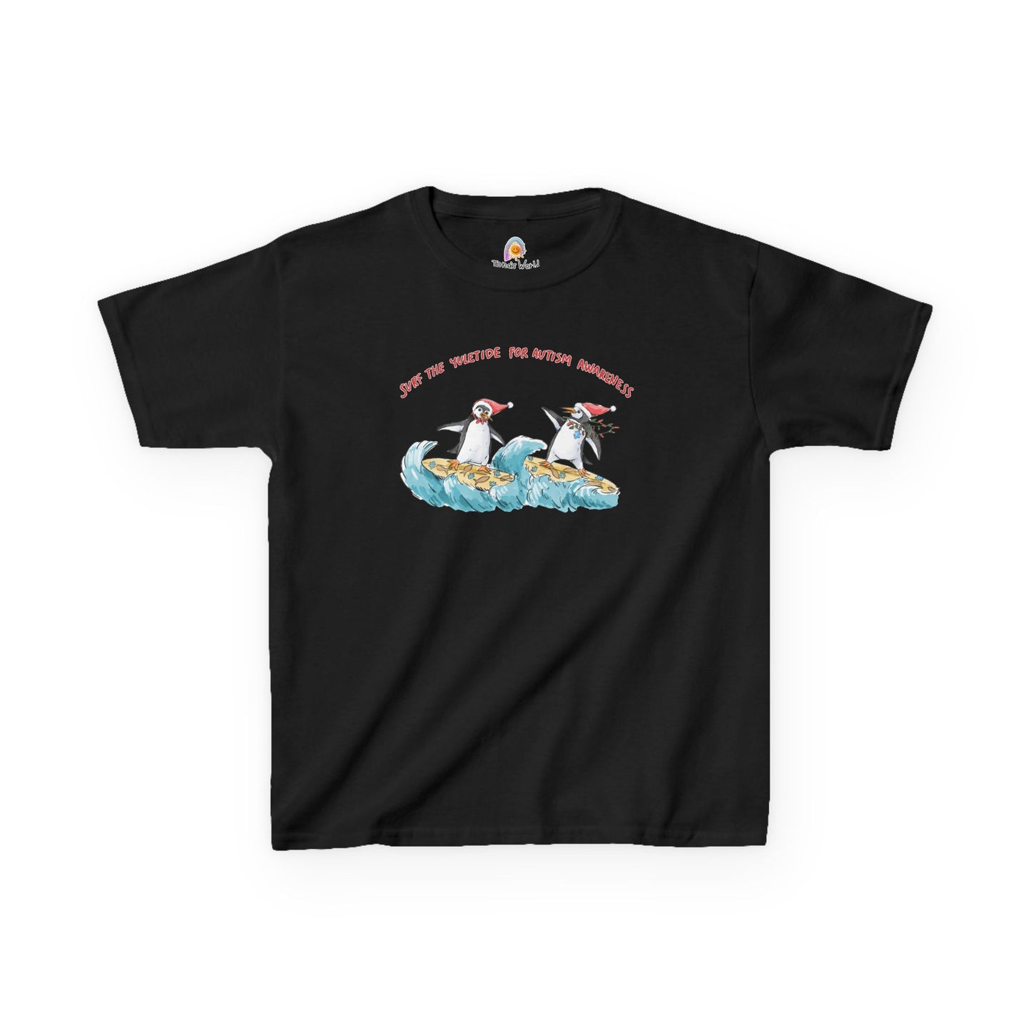 SURF THE YULETIDE FOR AUTISM AWARENESS - HOLIDAY KID'S SHIRT