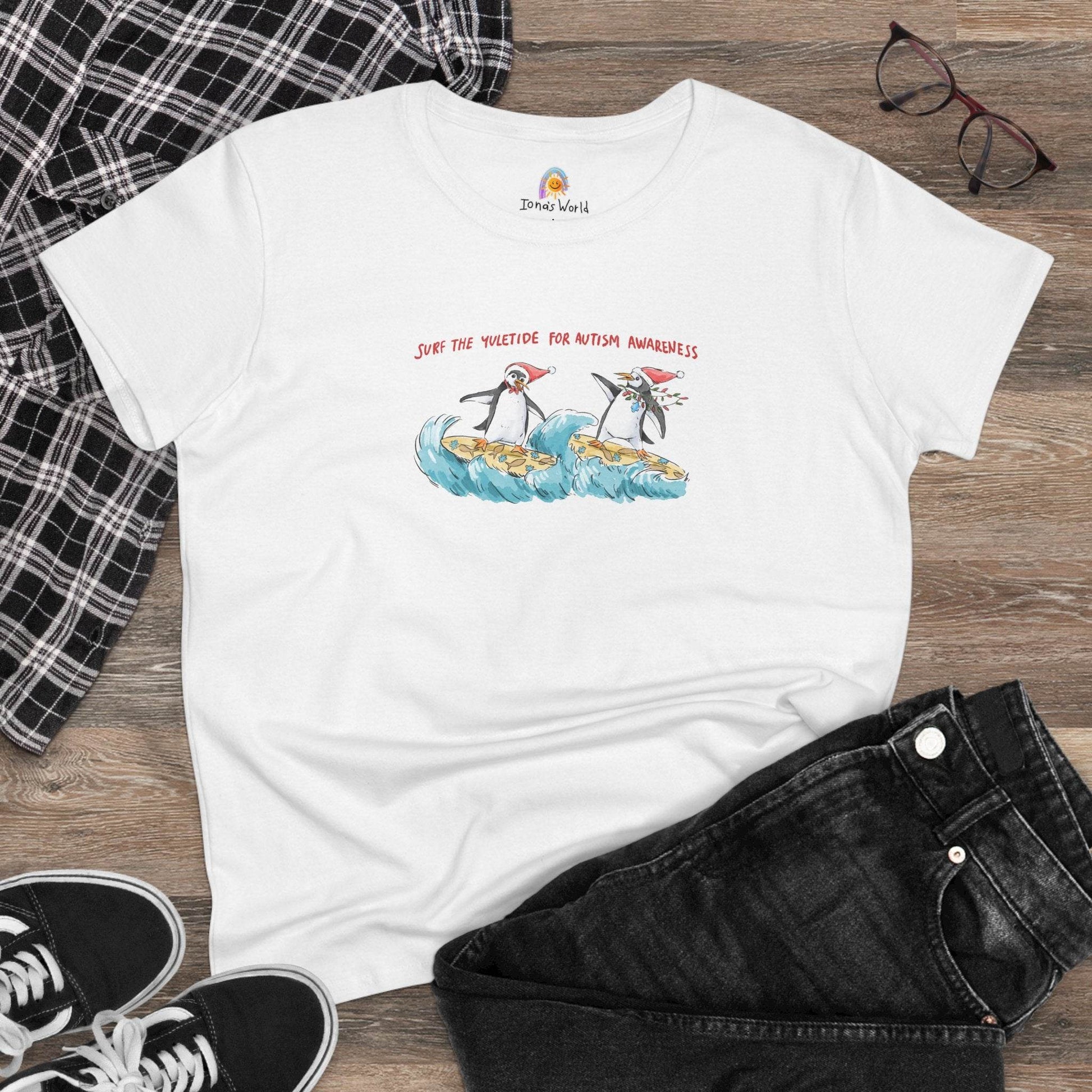 SURF THE YULETIDE FOR AUTISM AWARENESS - WOMEN'S SHIRT - Iona's World
