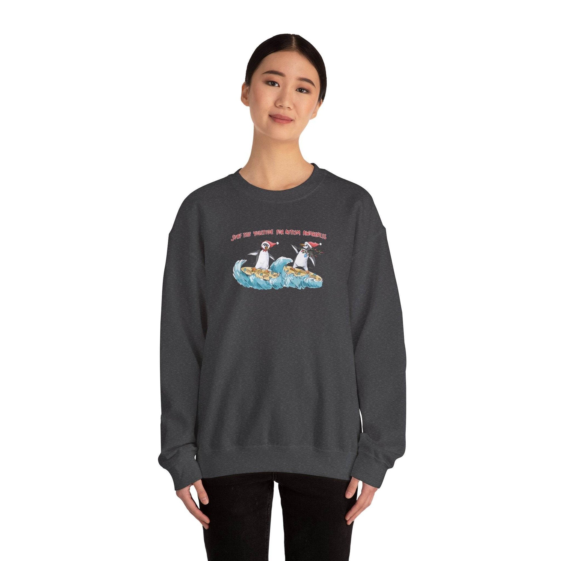 SURF THE YULETIDE FOR AUTISM AWARENESS - SWEATSHIRT - Iona's World