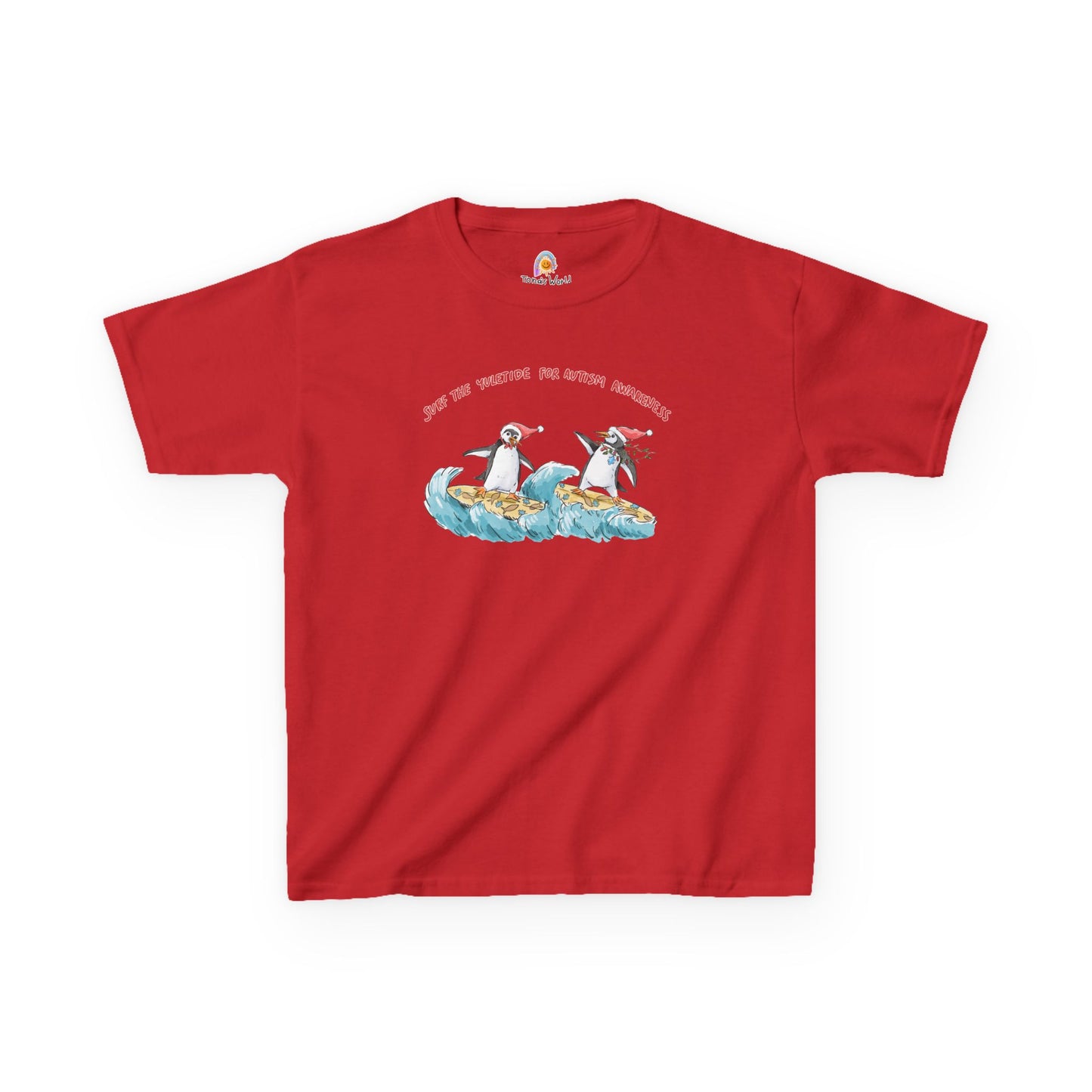 SURF THE YULETIDE FOR AUTISM AWARENESS - HOLIDAY KID'S SHIRT