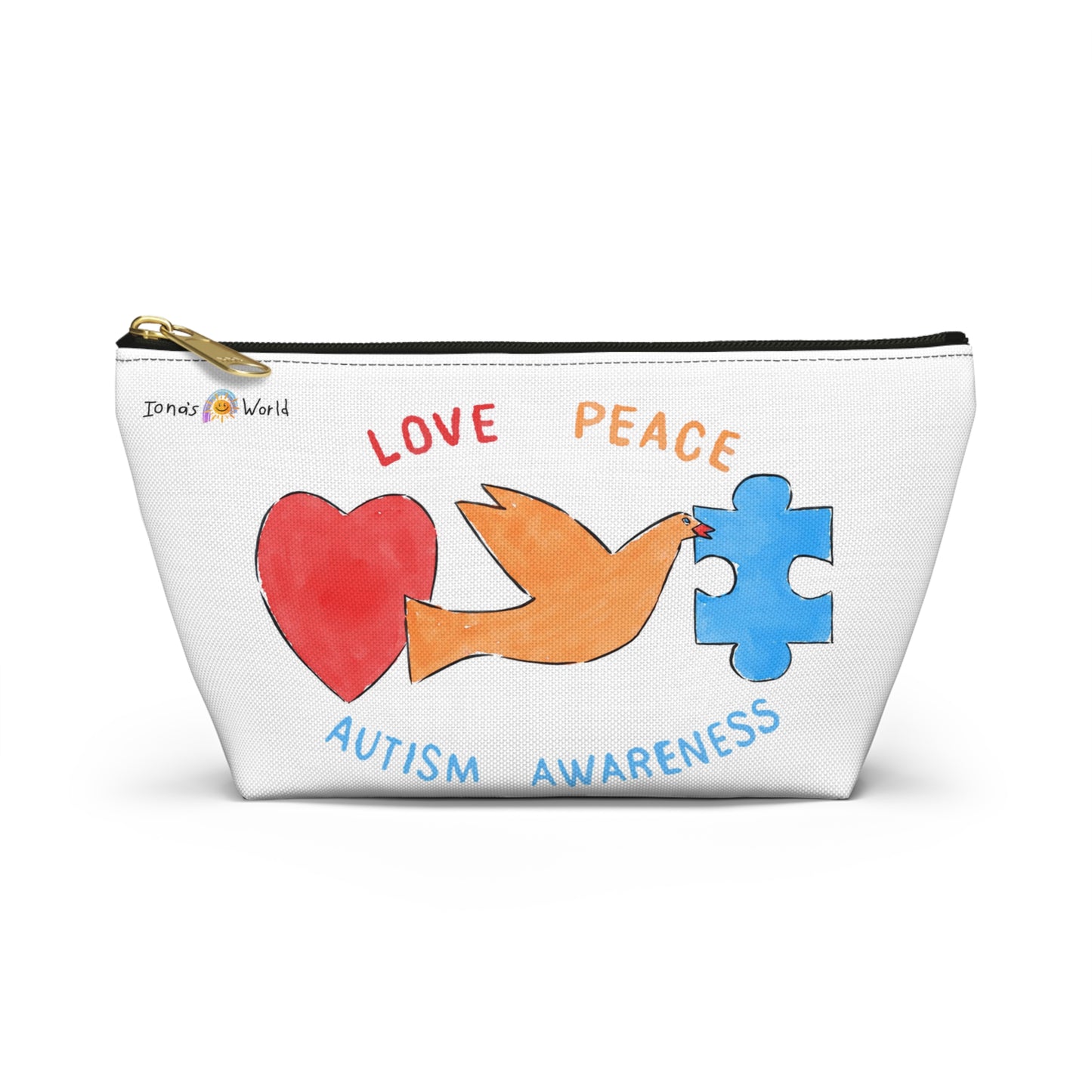 LOVE, PEACE, AUTISM AWARENESS - ACCESSORY POUCH