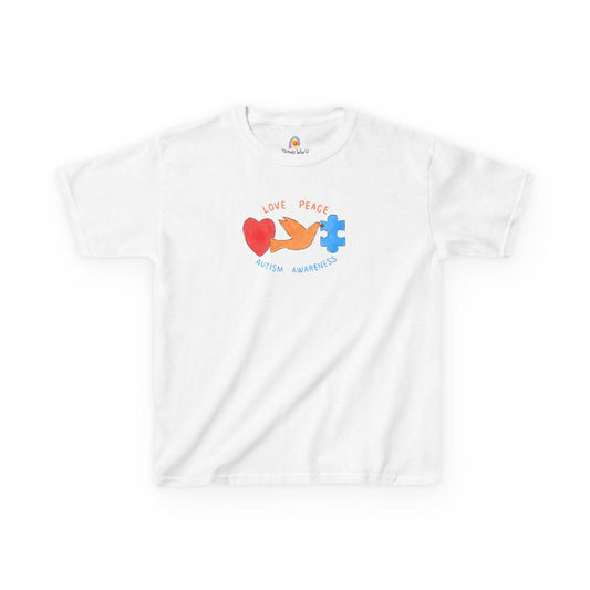 LOVE, PEACE, AUTISM AWARENESS - KID'S SHIRT - Iona's World
