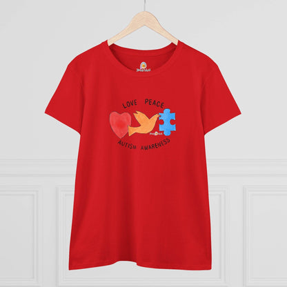 LOVE, PEACE, AUTISM AWARENESS - WOMEN'S SHIRT - Iona's World