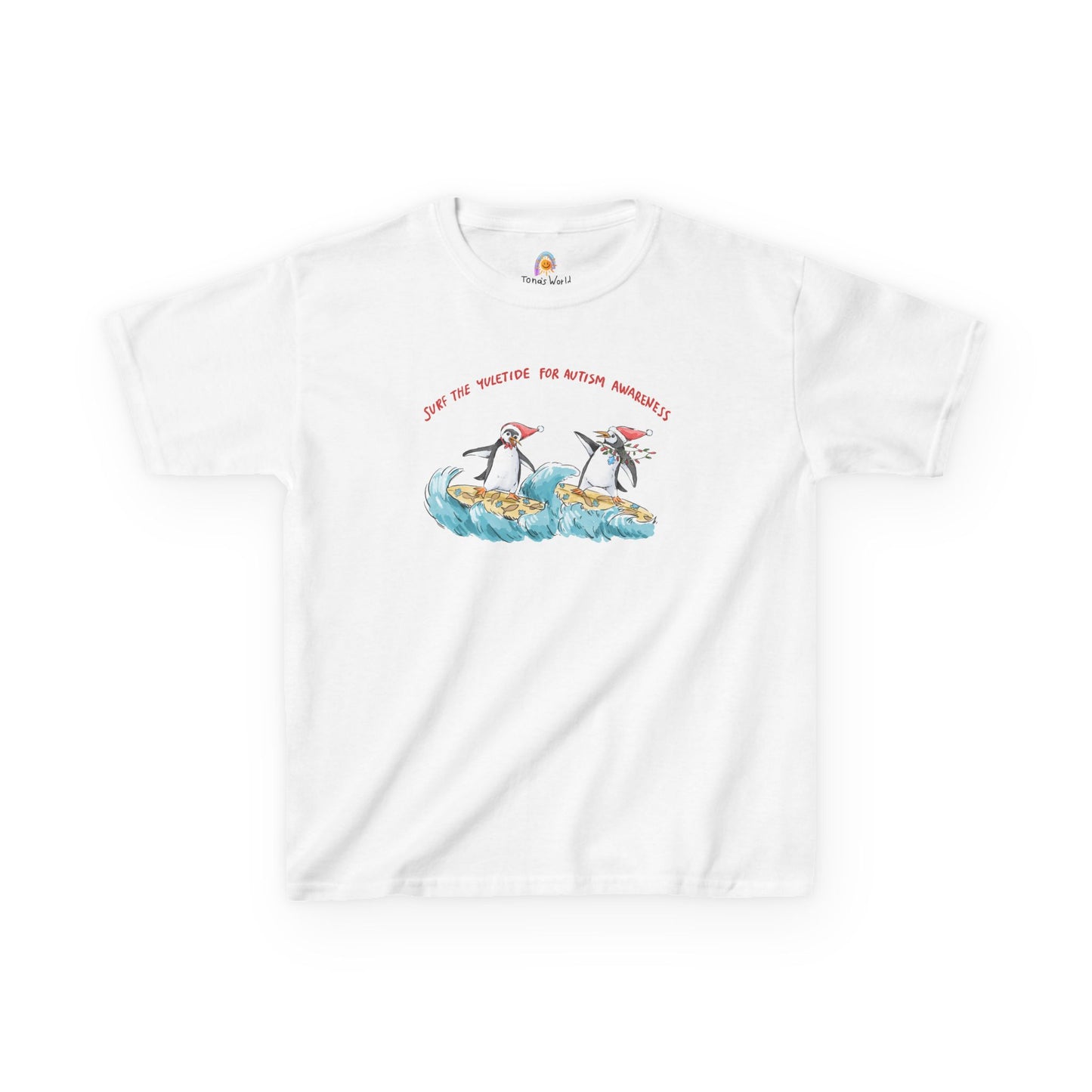SURF THE YULETIDE FOR AUTISM AWARENESS - HOLIDAY KID'S SHIRT