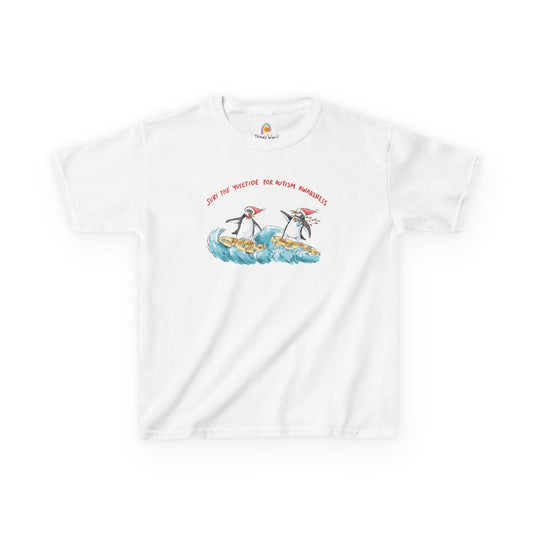 SURF THE YULETIDE FOR AUTISM AWARENESS - HOLIDAY KID'S SHIRT