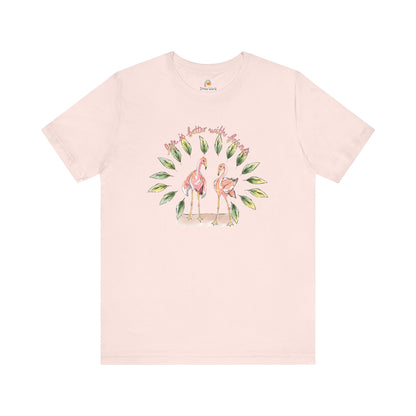 LIFE IS BETTER WITH FRIENDS FLAMINGO - UNISEX TEE