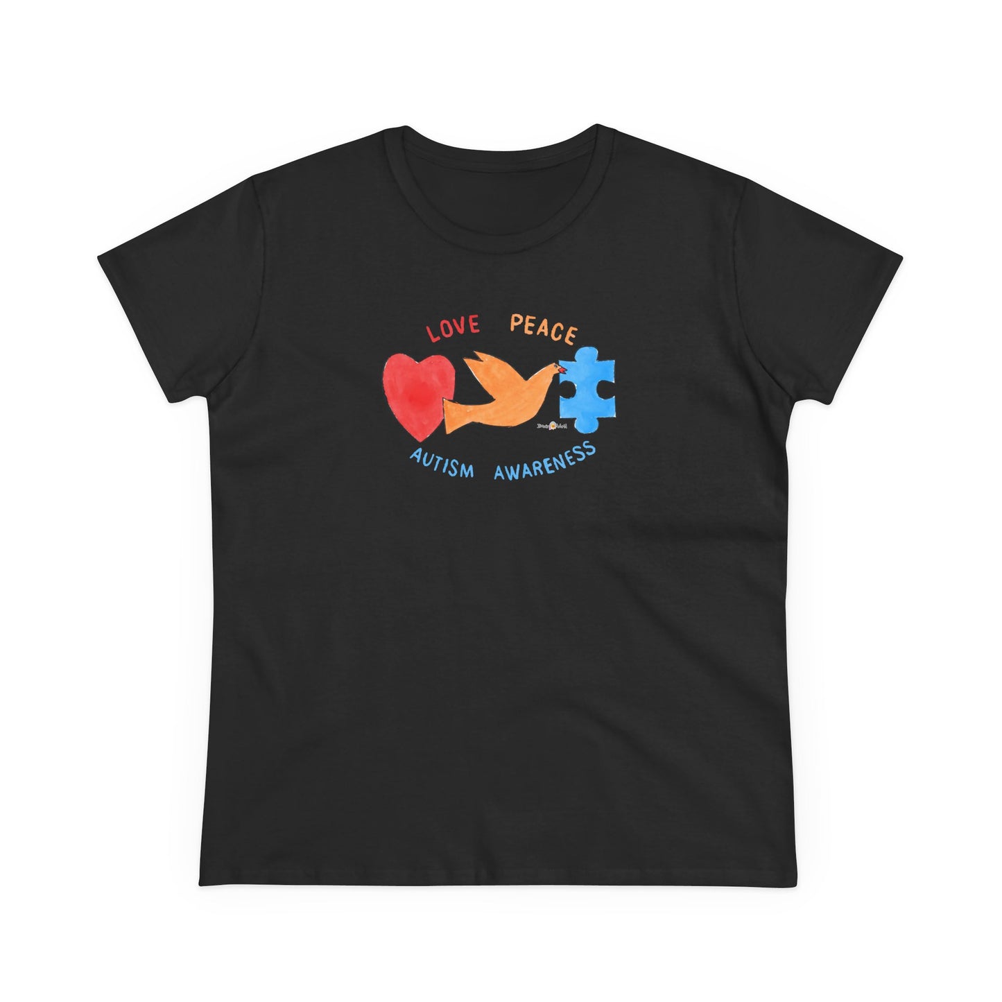 LOVE, PEACE, AUTISM AWARENESS - WOMEN'S SHIRT