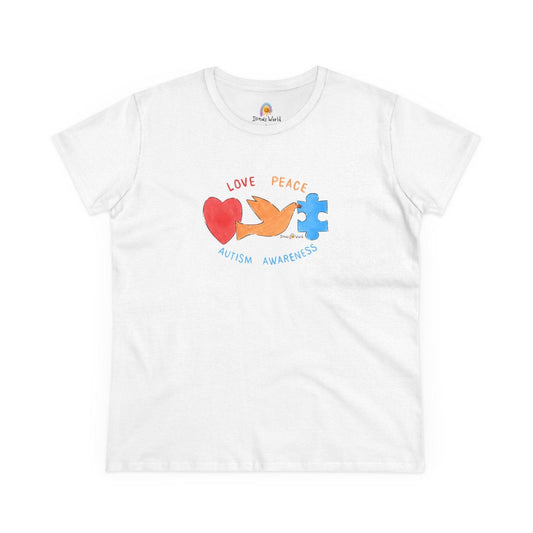 LOVE, PEACE, AUTISM AWARENESS - WOMEN'S SHIRT - Iona's World