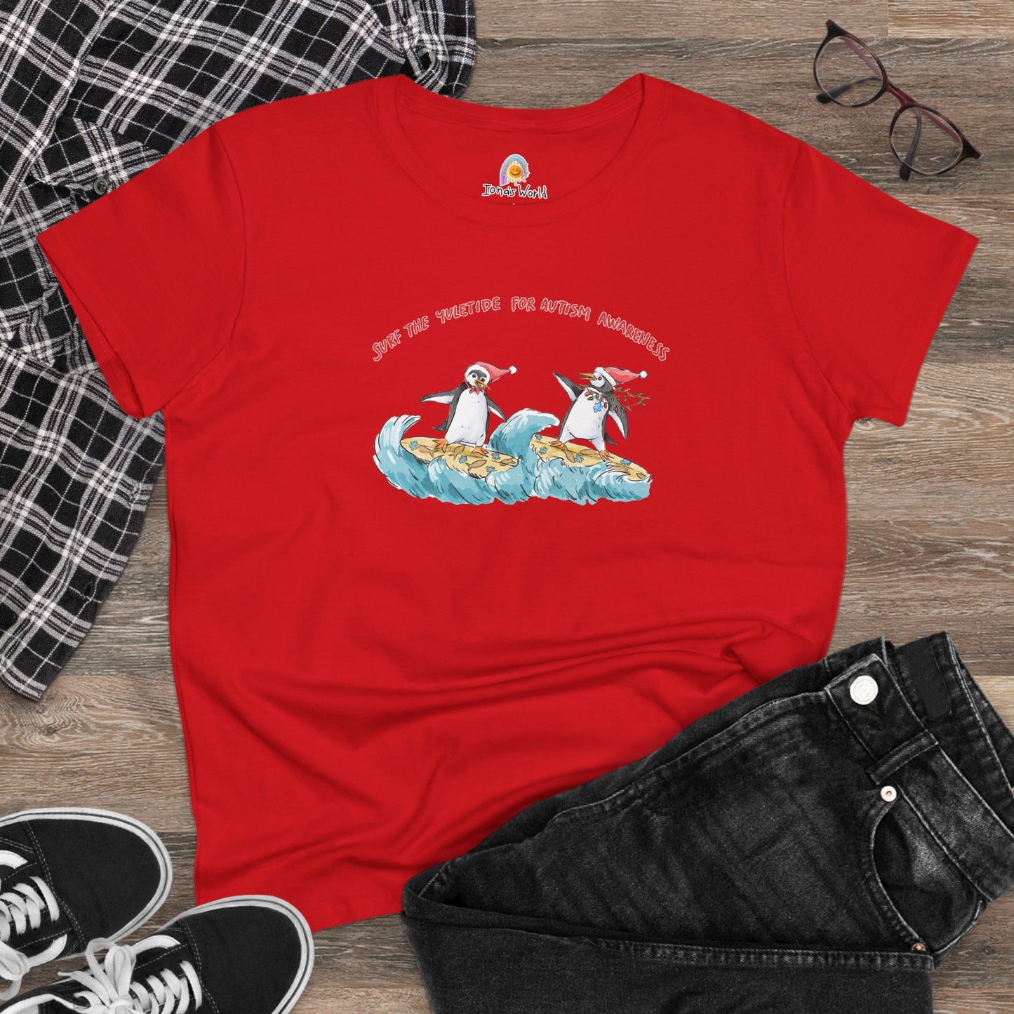 SURF THE YULETIDE FOR AUTISM AWARENESS - WOMEN'S SHIRT