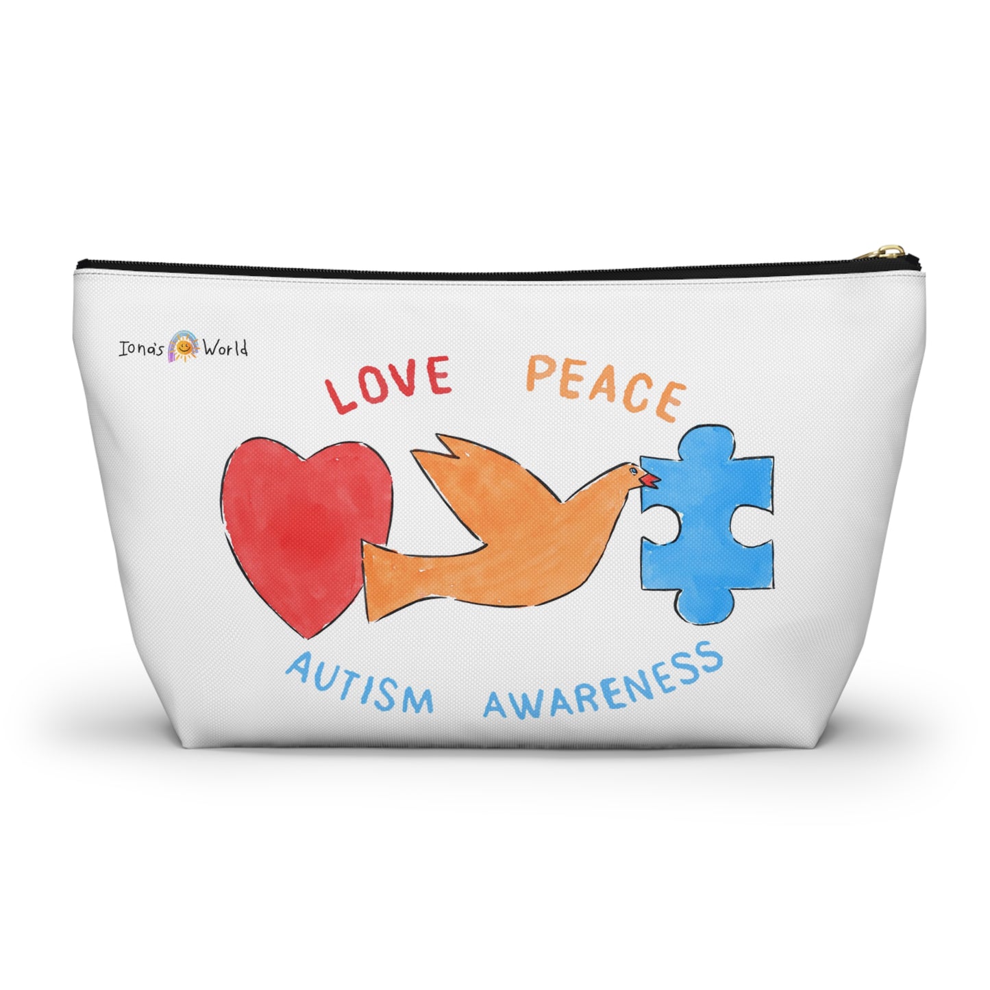 LOVE, PEACE, AUTISM AWARENESS - ACCESSORY POUCH