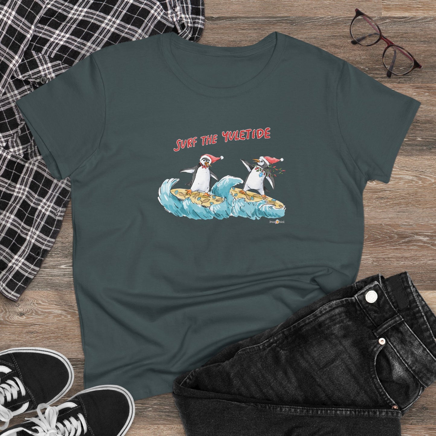 SURF THE YULETIDE - HOLIDAY WOMEN'S SHIRT