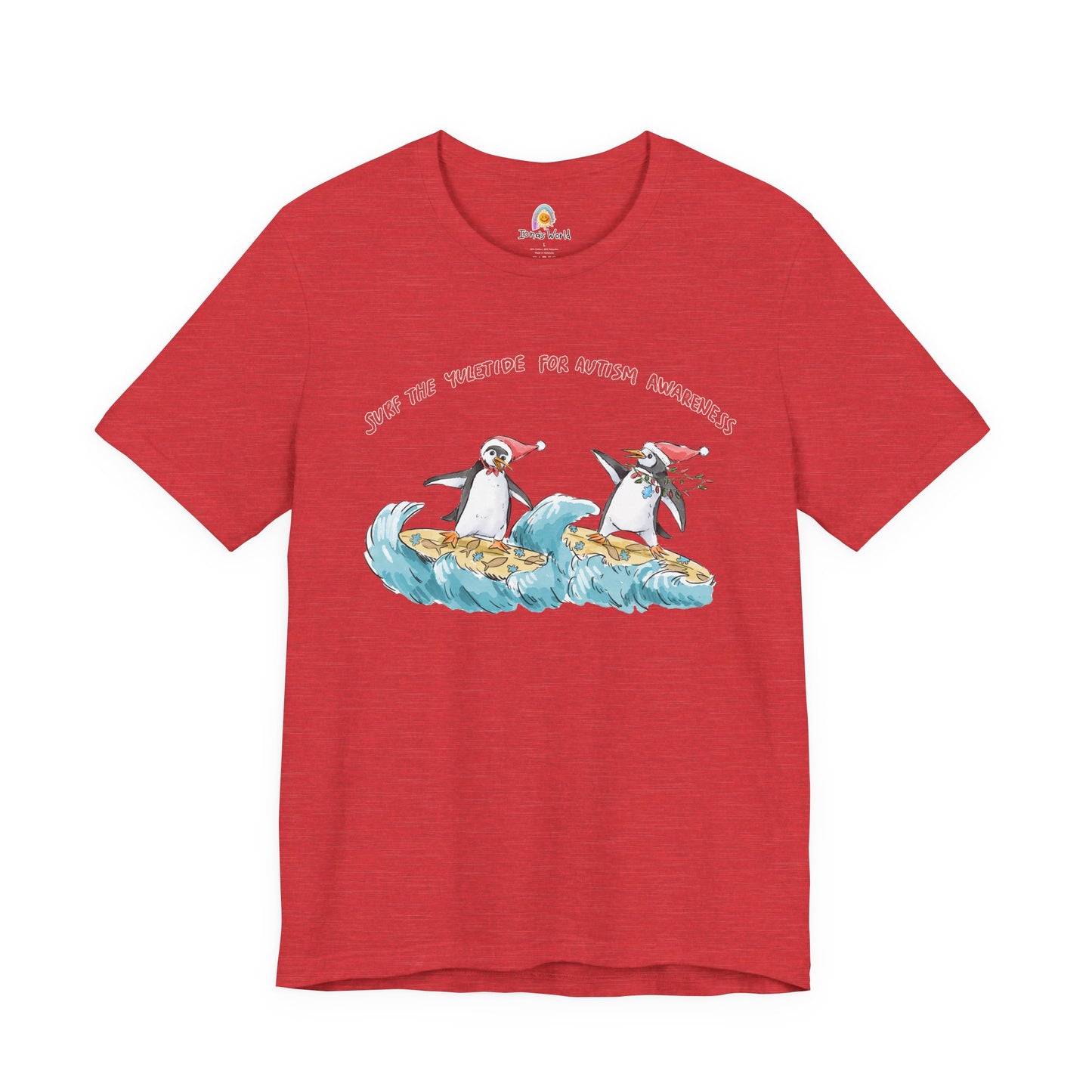 SURF THE YULETIDE FOR AUTISM AWARENESS - HOLIDAY UNISEX TEE