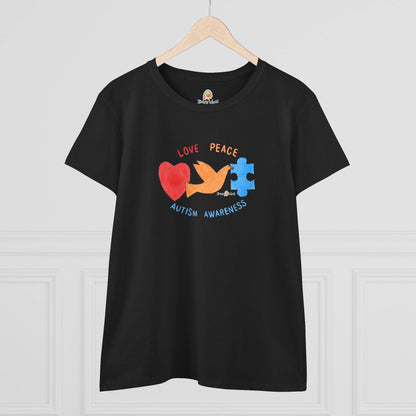 LOVE, PEACE, AUTISM AWARENESS - WOMEN'S SHIRT - Iona's World