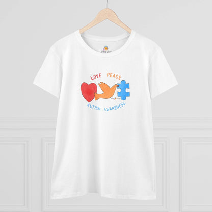 LOVE, PEACE, AUTISM AWARENESS - WOMEN'S SHIRT - Iona's World