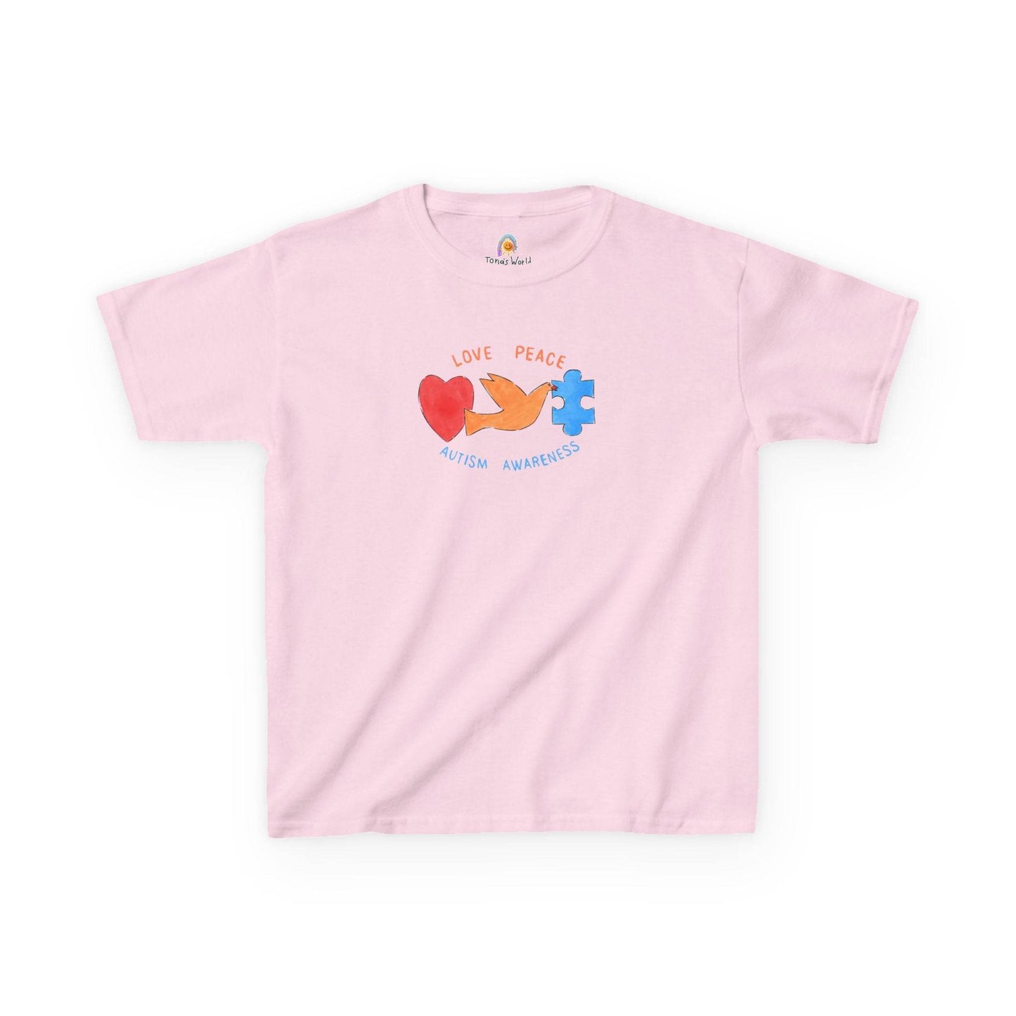 LOVE, PEACE, AUTISM AWARENESS - KID'S SHIRT - Iona's World