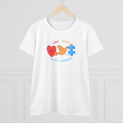 LOVE, PEACE, AUTISM AWARENESS - WOMEN'S SHIRT