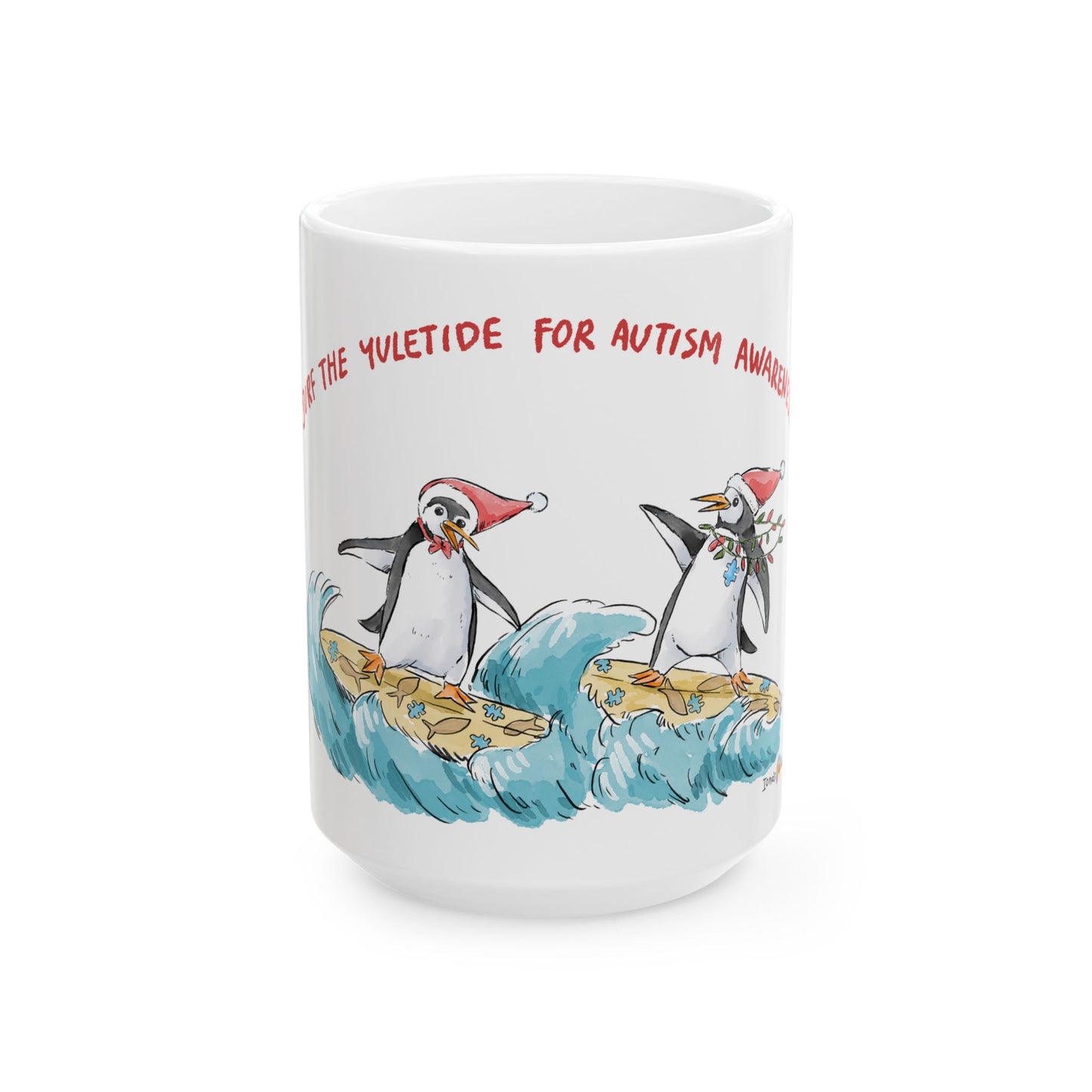 SURF THE YULETIDE FOR AUTISM AWARENESS - FESTIVE MUG