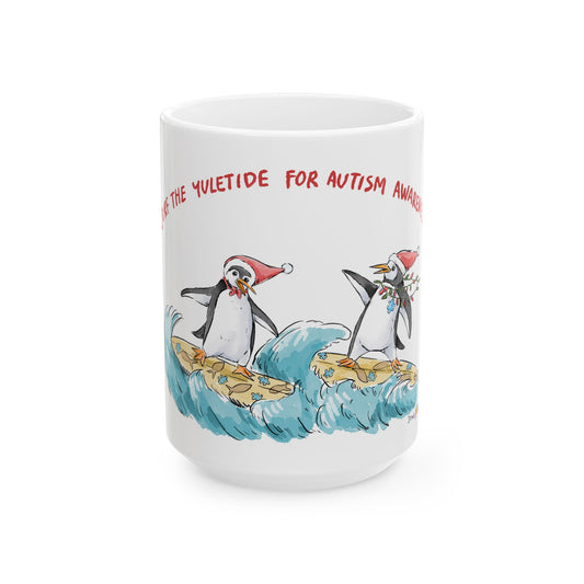 SURF THE YULETIDE FOR AUTISM AWARENESS - FESTIVE MUG