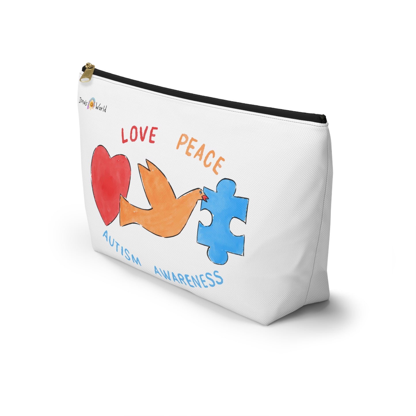 LOVE, PEACE, AUTISM AWARENESS - ACCESSORY POUCH