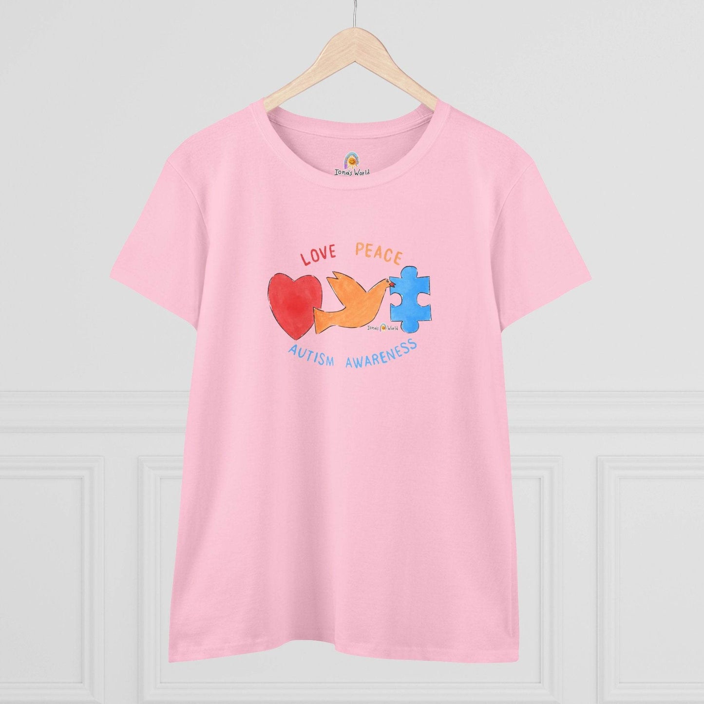 LOVE, PEACE, AUTISM AWARENESS - WOMEN'S SHIRT - Iona's World