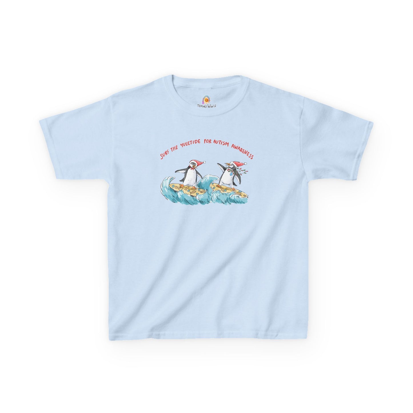 SURF THE YULETIDE FOR AUTISM AWARENESS - HOLIDAY KID'S SHIRT
