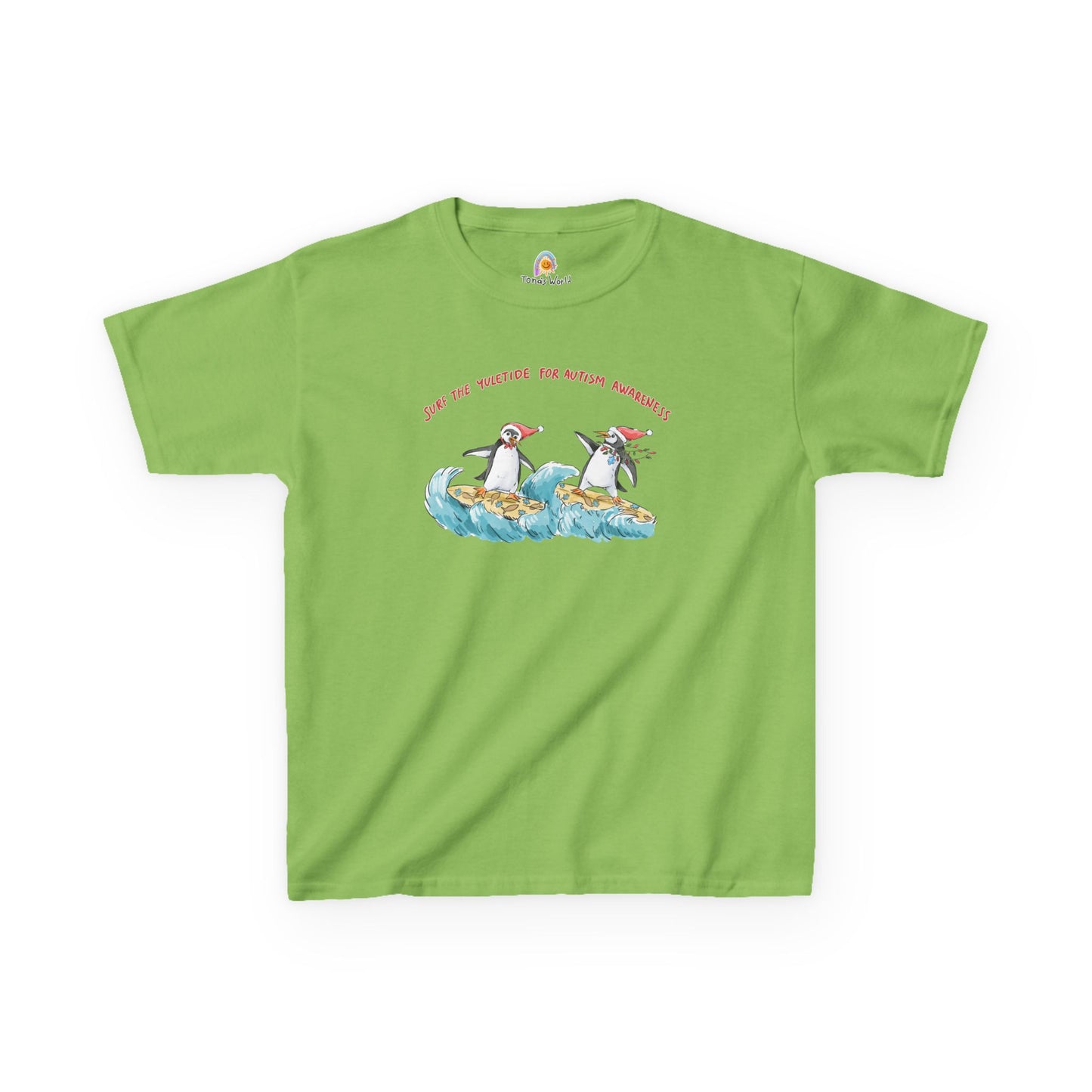 SURF THE YULETIDE FOR AUTISM AWARENESS - HOLIDAY KID'S SHIRT