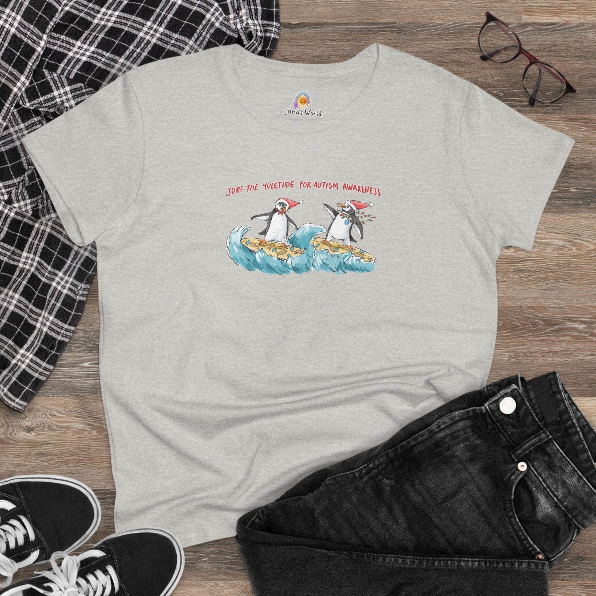 SURF THE YULETIDE FOR AUTISM AWARENESS - WOMEN'S SHIRT - Iona's World