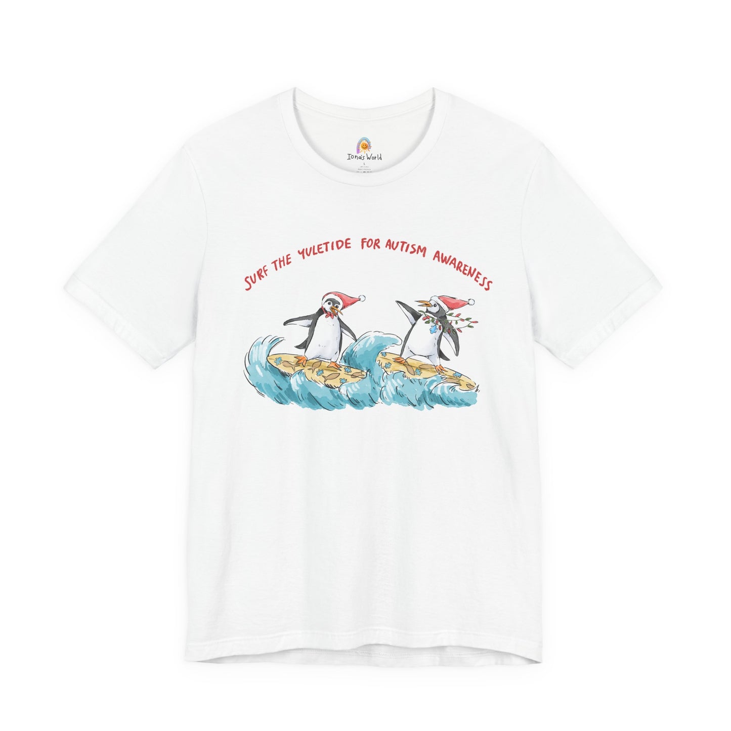 SURF THE YULETIDE FOR AUTISM AWARENESS - HOLIDAY UNISEX TEE