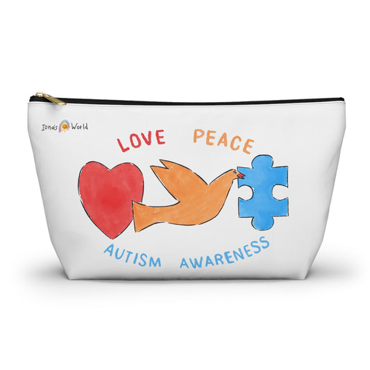 LOVE, PEACE, AUTISM AWARENESS - ACCESSORY POUCH