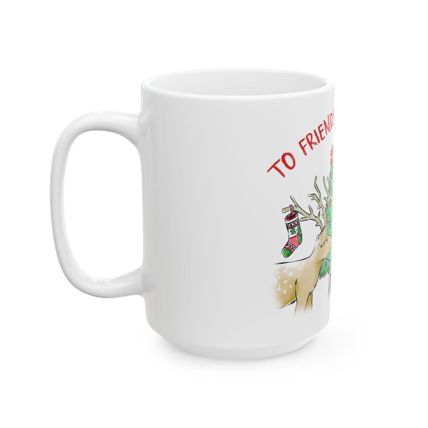 TO FRINEDS NEAR N' DEER - FESTIVE MUG