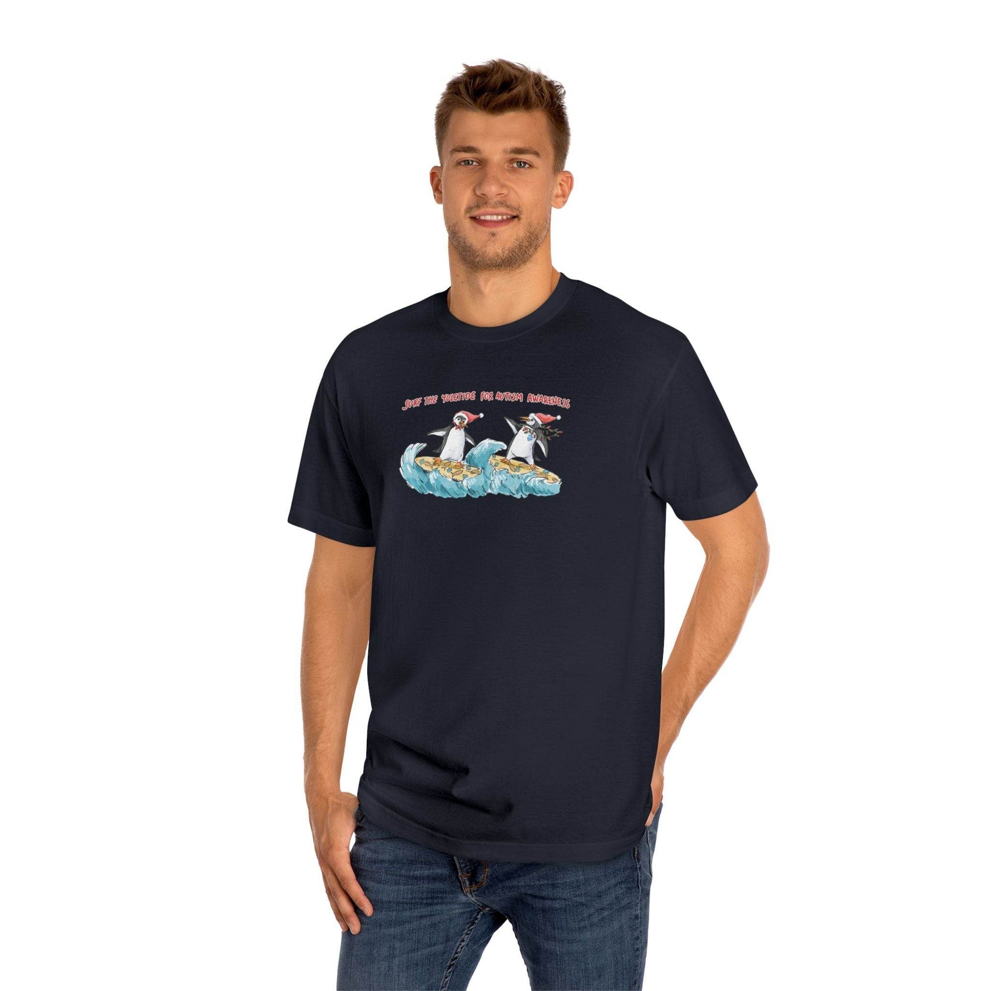 SURF THE YULETIDE FOR AUTISM AWARENESS - UNISEX TEE - Iona's World