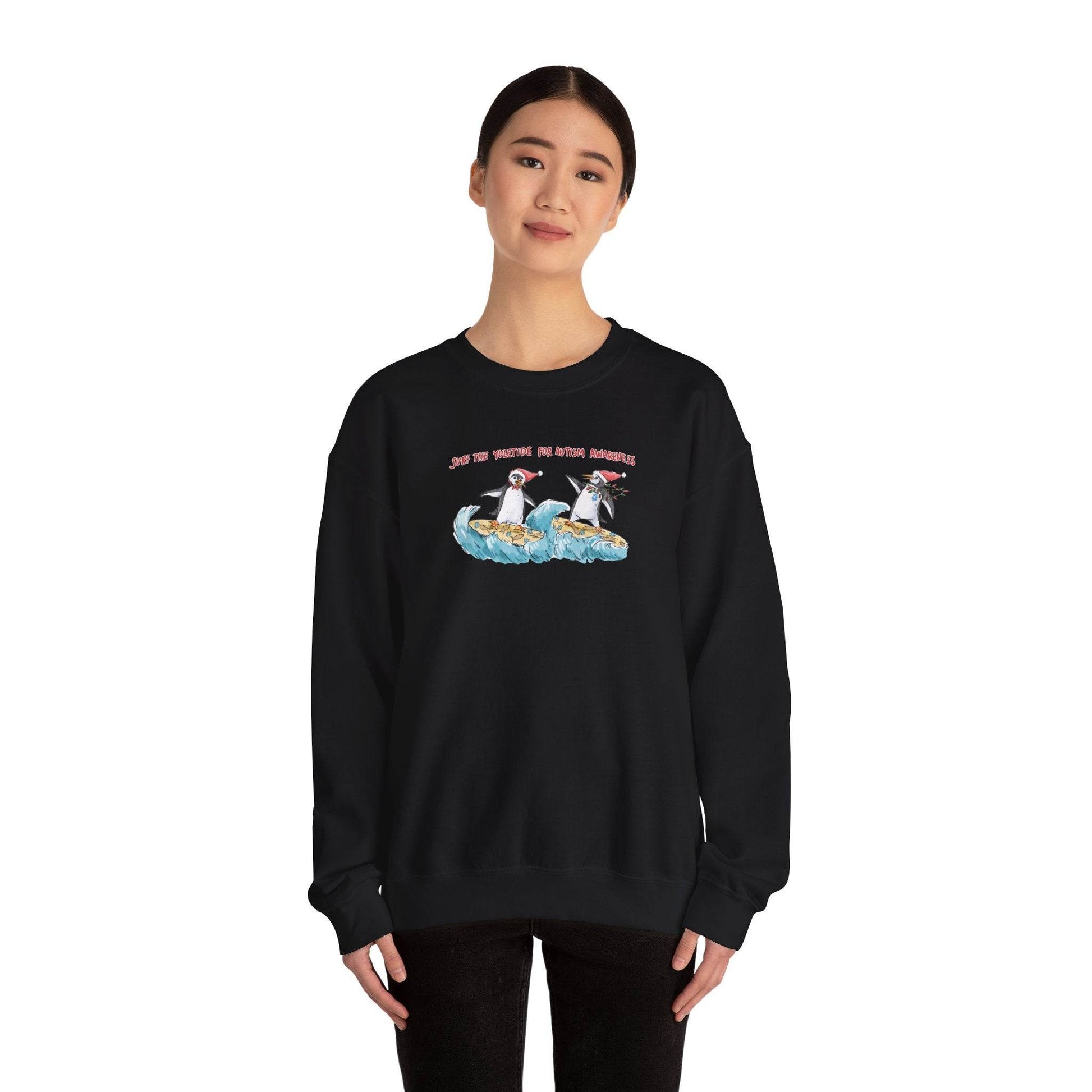 SURF THE YULETIDE FOR AUTISM AWARENESS - SWEATSHIRT - Iona's World
