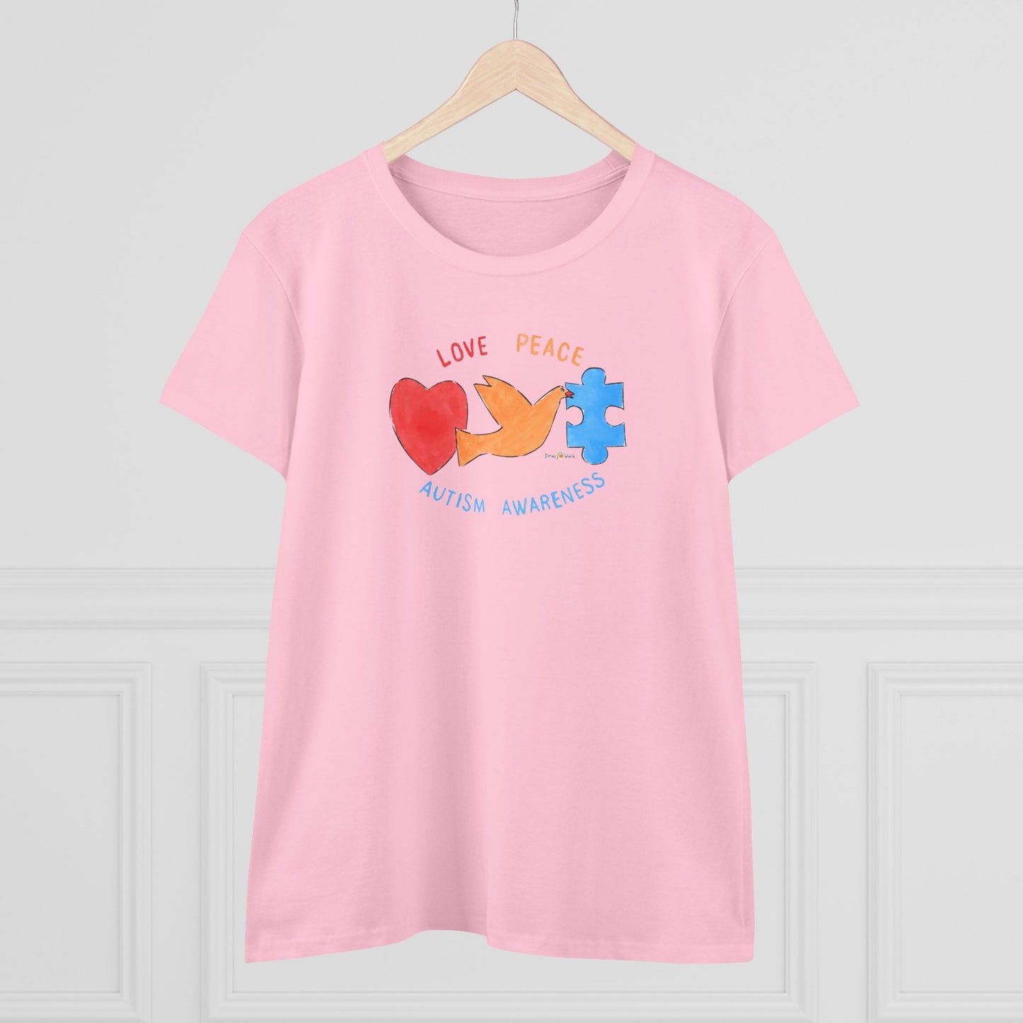 LOVE, PEACE, AUTISM AWARENESS - WOMEN'S SHIRT