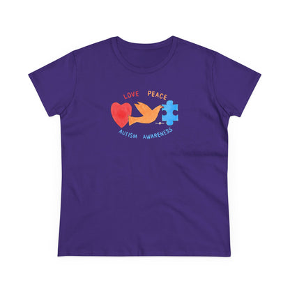LOVE, PEACE, AUTISM AWARENESS - WOMEN'S SHIRT