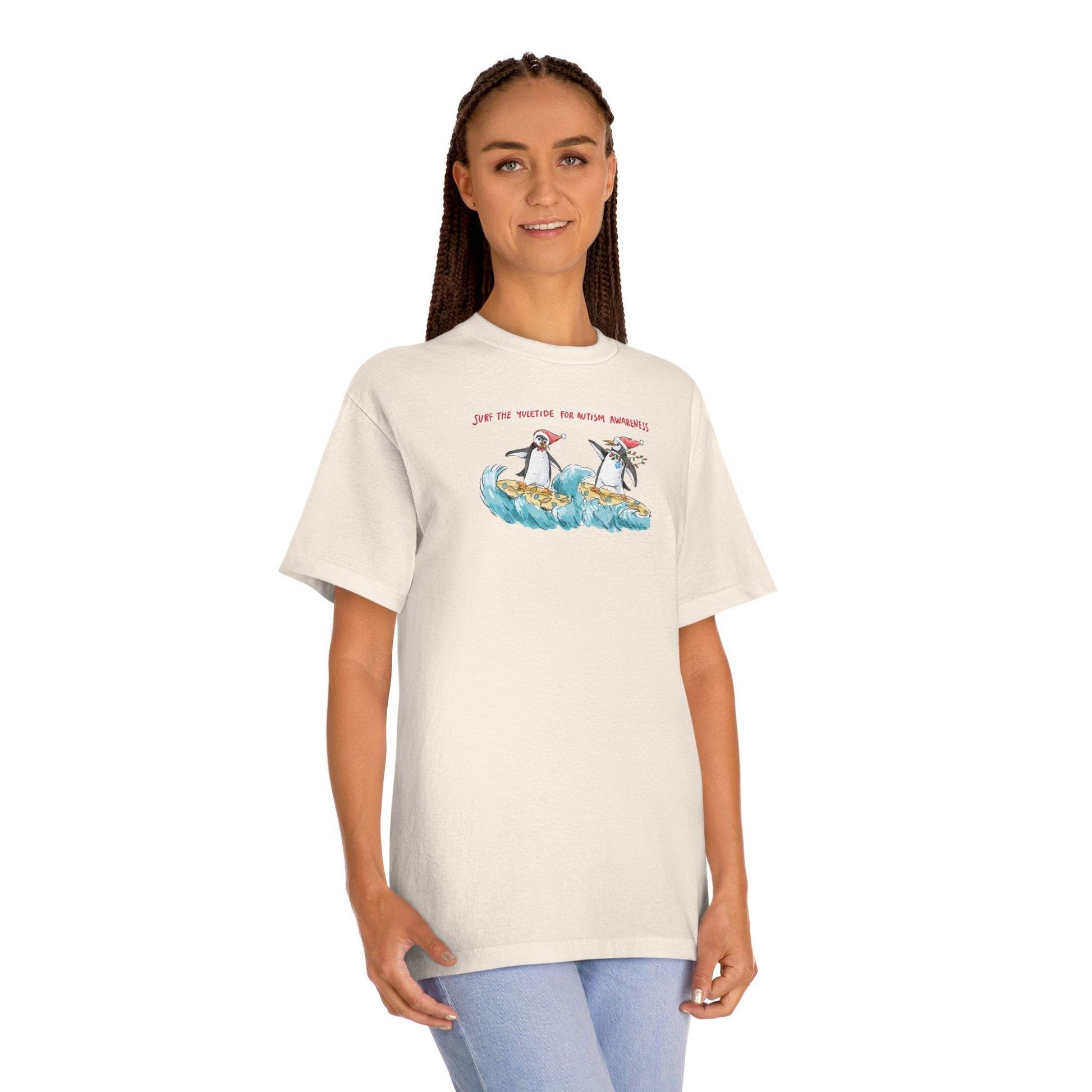 SURF THE YULETIDE FOR AUTISM AWARENESS - UNISEX TEE - Iona's World