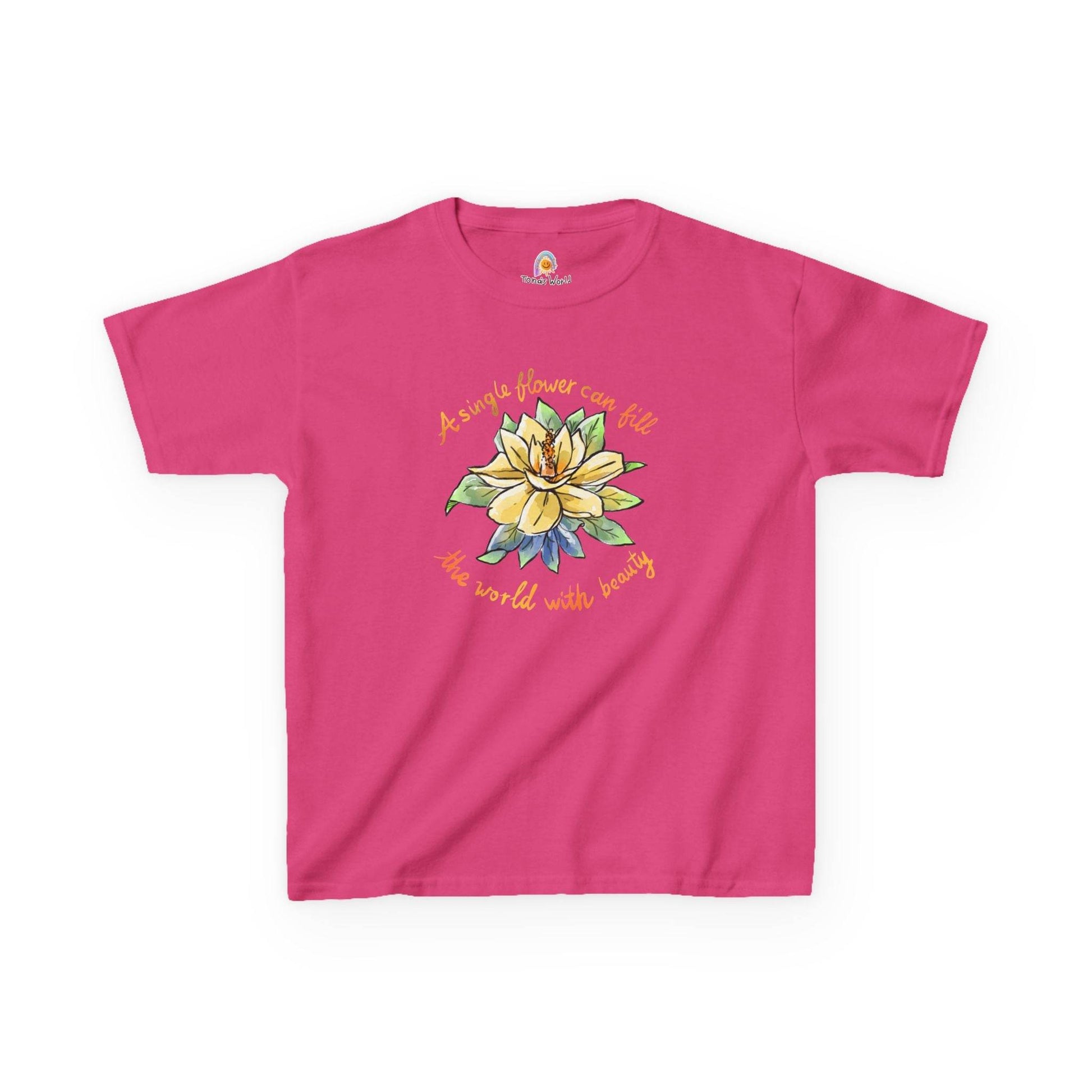 A SINGLE FLOWER CAN FILL THE WORLD WITH BEAUTY - KID'S SHIRT - Iona's World